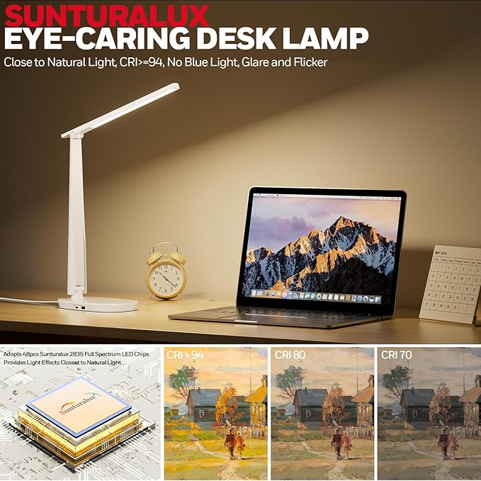 Honeywell LED Desk Lamp for Home Office, Eye-Caring Light