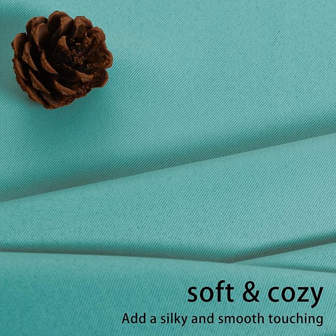 JIUZHEN Turquoise Blackout Curtains (Set of 2)