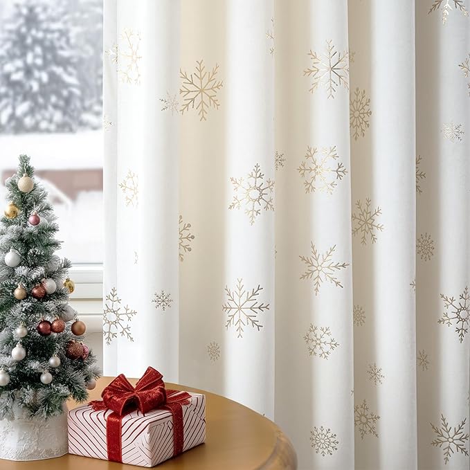FMFUNCTEX Velvet Curtains Christmas Curtain