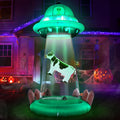 ZPISF 10 FT Halloween Inflatables UFO with Floating Cow Outdoor Decorations