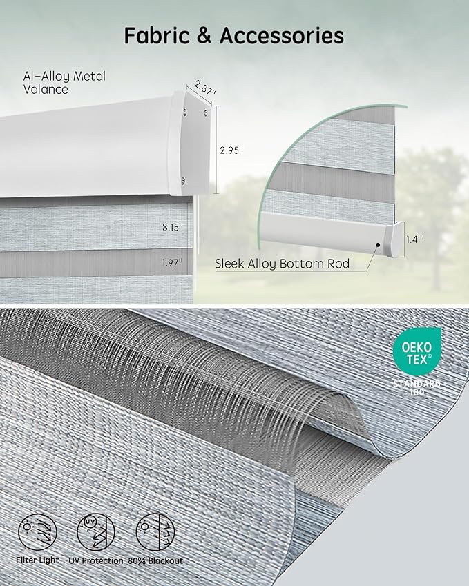 Yoolax Motorized Blinds with Remote, Electric Zebra Blinds
