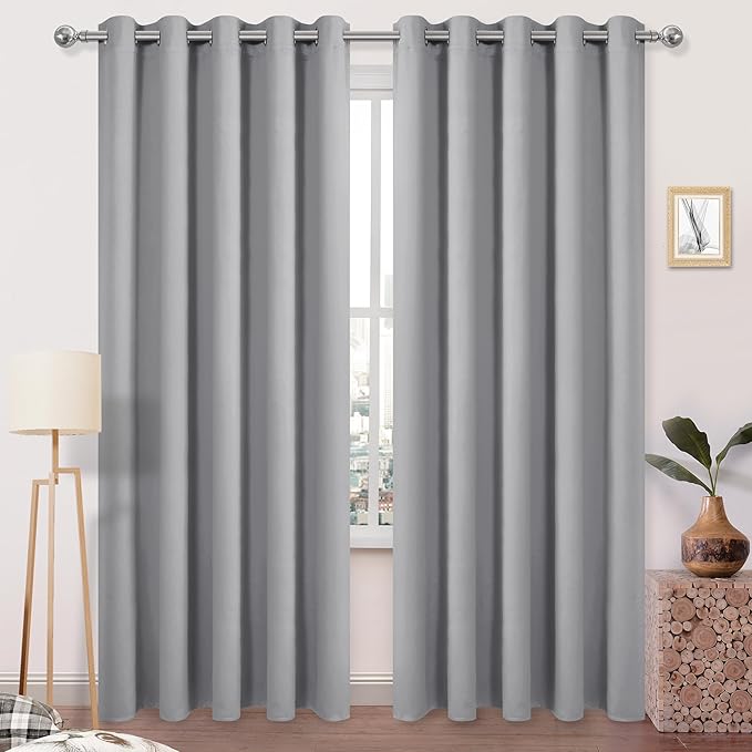 DWCN Blackout Curtains 84 Inches Long, 60 Wide Thermal Grommet Light Blocking