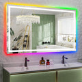 YEELAIT 66x40 Inch RGB LED Bathroom Mirror Front Light and RGB Backlit Lighted