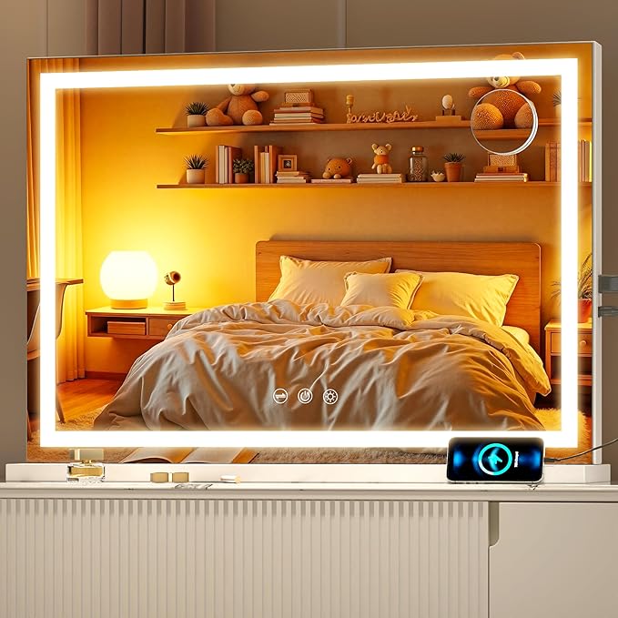 Vanity Mirror with Lights, Dimmable 3 Modes, Memory Function, Smart Touch