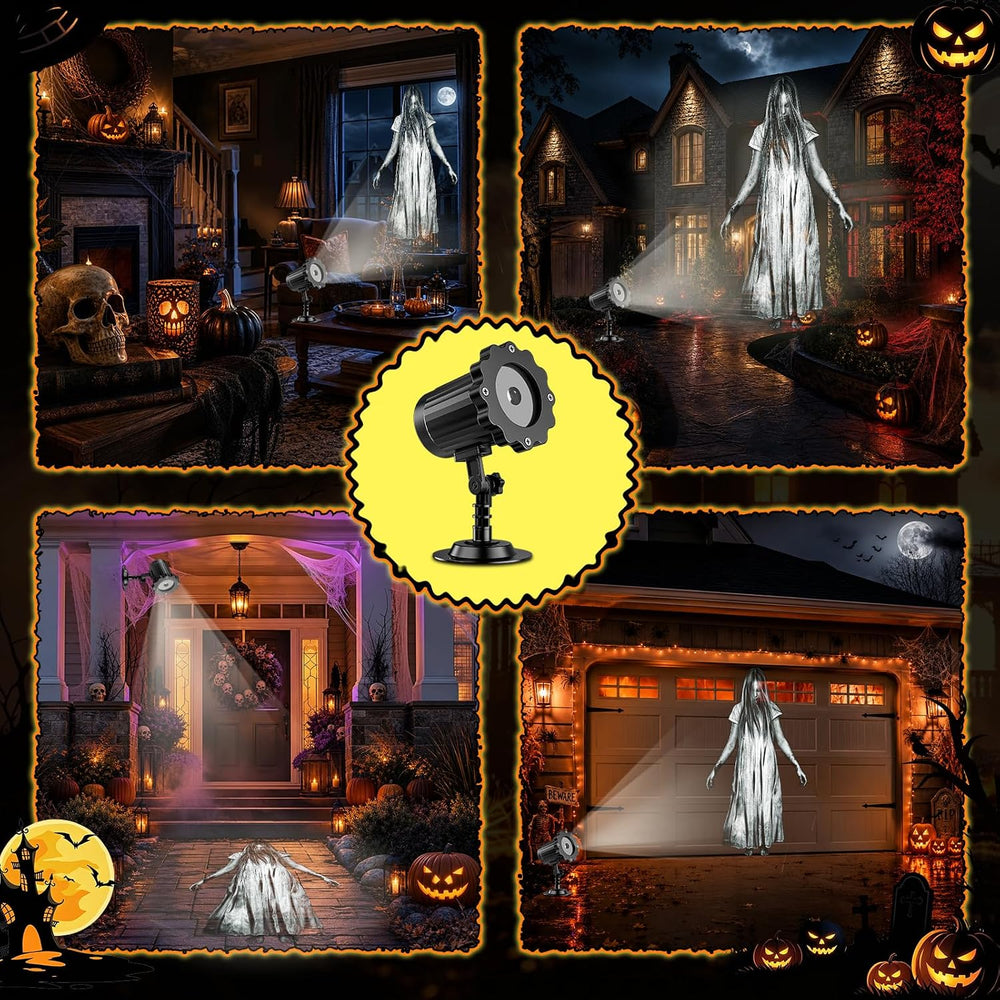 Halloween Decoration Outdoor 3D White Ghost Projector Light