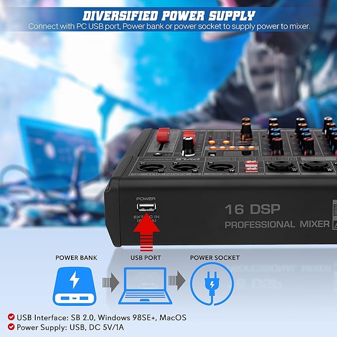 Pyle Professional DJ Audio Mixer