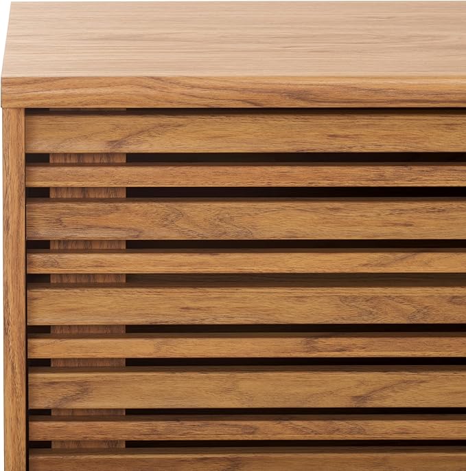SAFAVIEH ESMA TV Stand for up to 65" Flatscreen – Oak Brown, Sliding Doors