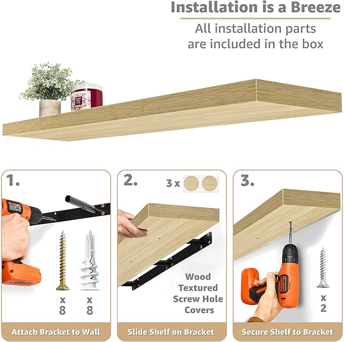 Sorbus Floating Shelves for Wall (3 Pack)