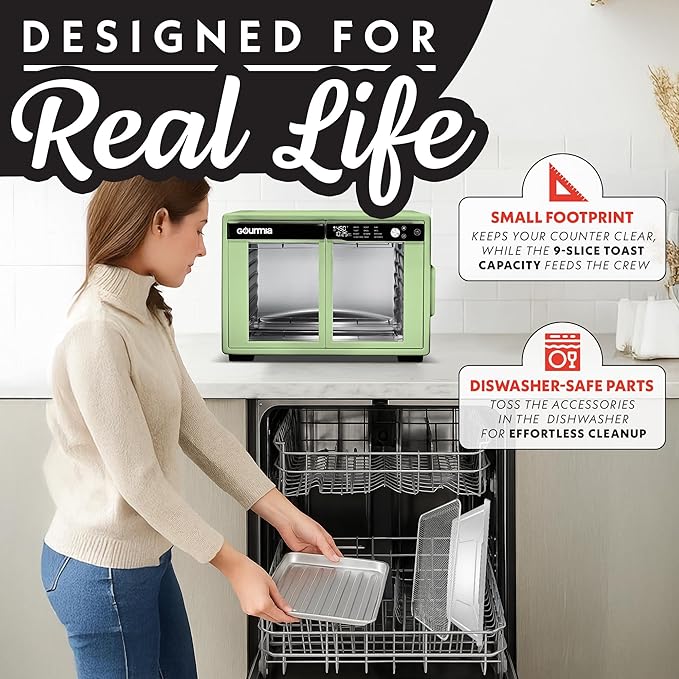 Gourmia French Door Air Fryer Oven - 37 Qt Large Capacity Convection Toaster