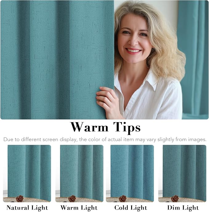 H.VERSAILTEX Linen Blackout Curtains Durable Thick Textured Linen Look 100%
