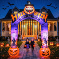 10 FT Halloween Inflatable Archway, Built-in LED Lights, Blow Up Outdoor Yard Decoration with Grim Reaper Witch Bat Patterns for Front Lawn Garden Party Décor Outdoor Holiday Party