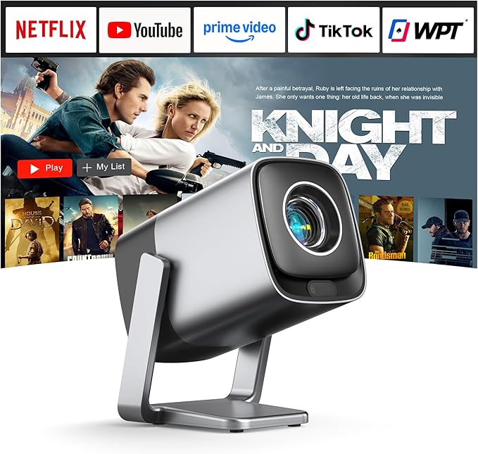 Mini Projector with WiFi and Bluetooth, XuanPad Smart Projector 4K Support