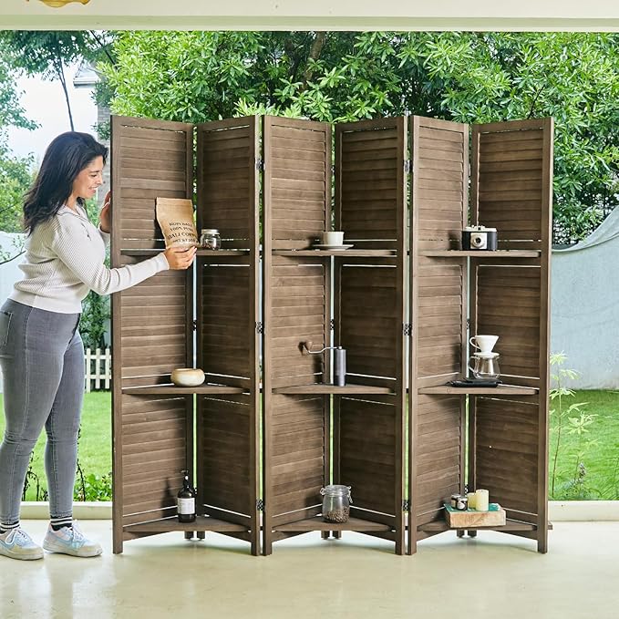 Partition Room Dividers, Folding Wood Privacy Screen
