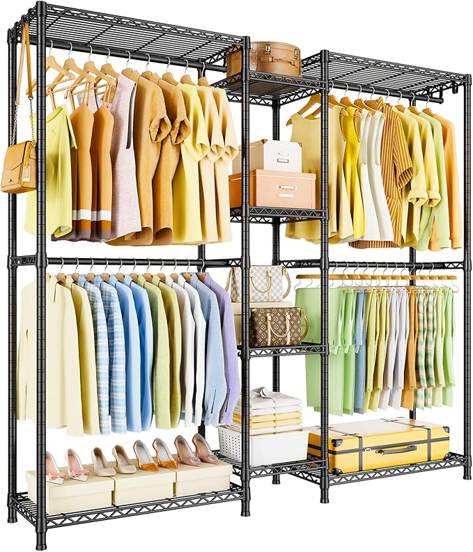 Ulif E4 Clothes Rack, Heavy-Duty Garment Rack, Metal Freestanding Clothing
