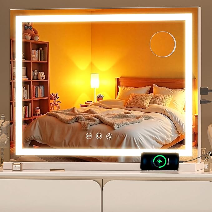 Vanity Mirror with Lights, Dimmable 3 Modes, Memory Function, Smart Touch