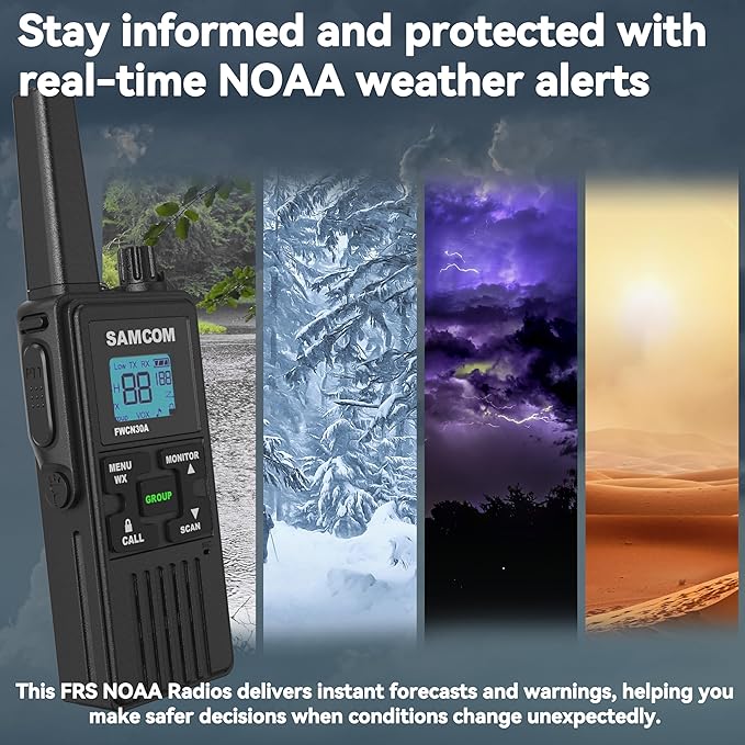 SAMCOM Walkie Talkies for Adults Long Range Rechargeable 2 Pack FWCN30A 2 Way