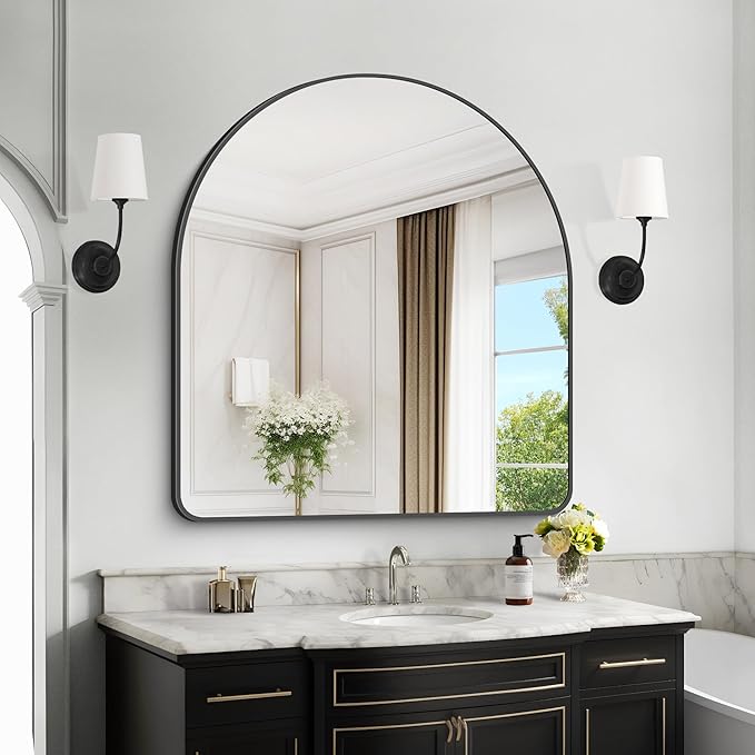 Arched Bathroom Mirror, Wall Mounted Mirror, Living Room, Vertically Hanging