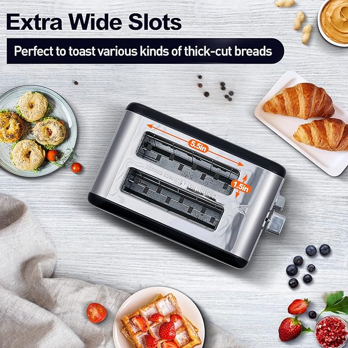 CUSIMAX 2 Slice Stainless Steel Toaster
