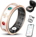 Smart Ring for Women, Fitness & Activity Tracker with Blood Pressure/Heart Rate Monitor, Sleep Tracker,Step Counter, IP68 Waterproof Ring for iOS&Android, Fast Charge,No Subscription (Rose Gold,Size9)