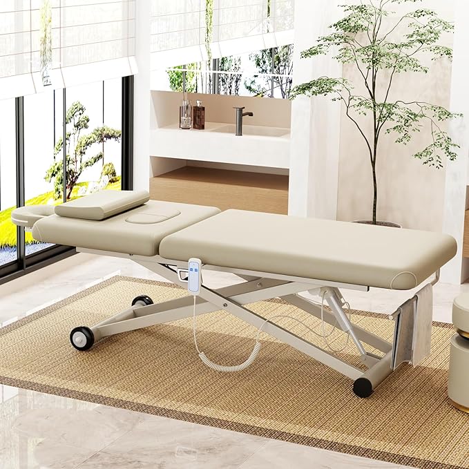 Electric Massage Table, Electric Lift Motor Height adjustable and Manual