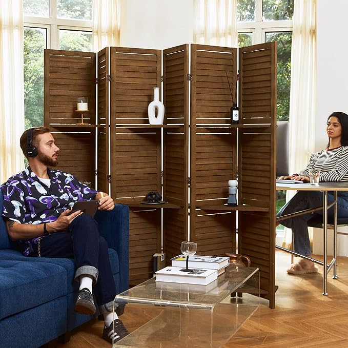 Partition Room Dividers, Folding Wood Privacy Screen