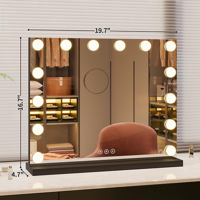 Vanity Mirror with Lights Lighted Makeup Mirror with Dimmable LED Bulbs
