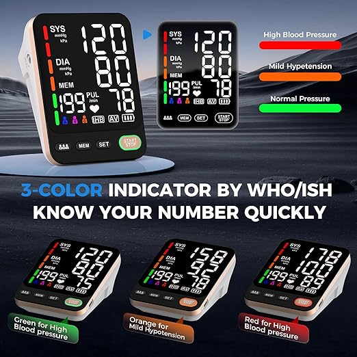 Blood Pressure Monitor, Extra Large 2 Cuffs Accurate Upper Arm Blood Pressure