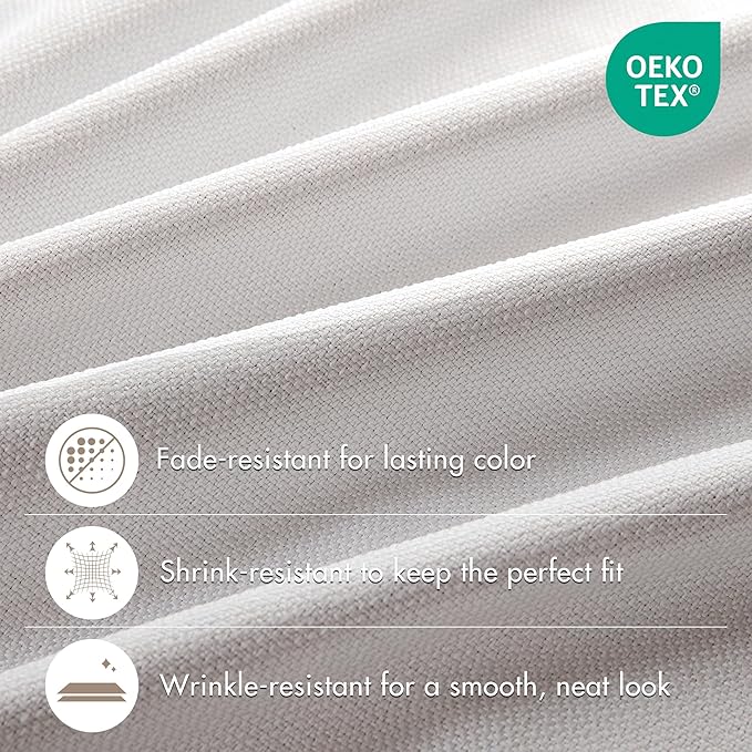 Madison Park Karien 100% Blackout Curtains 52x108 – White, 2-Layer Noise (2-PK)