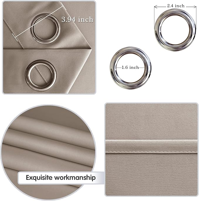 DWCN Blackout Curtains for Living Room, Room Darkening Thermal Insulated