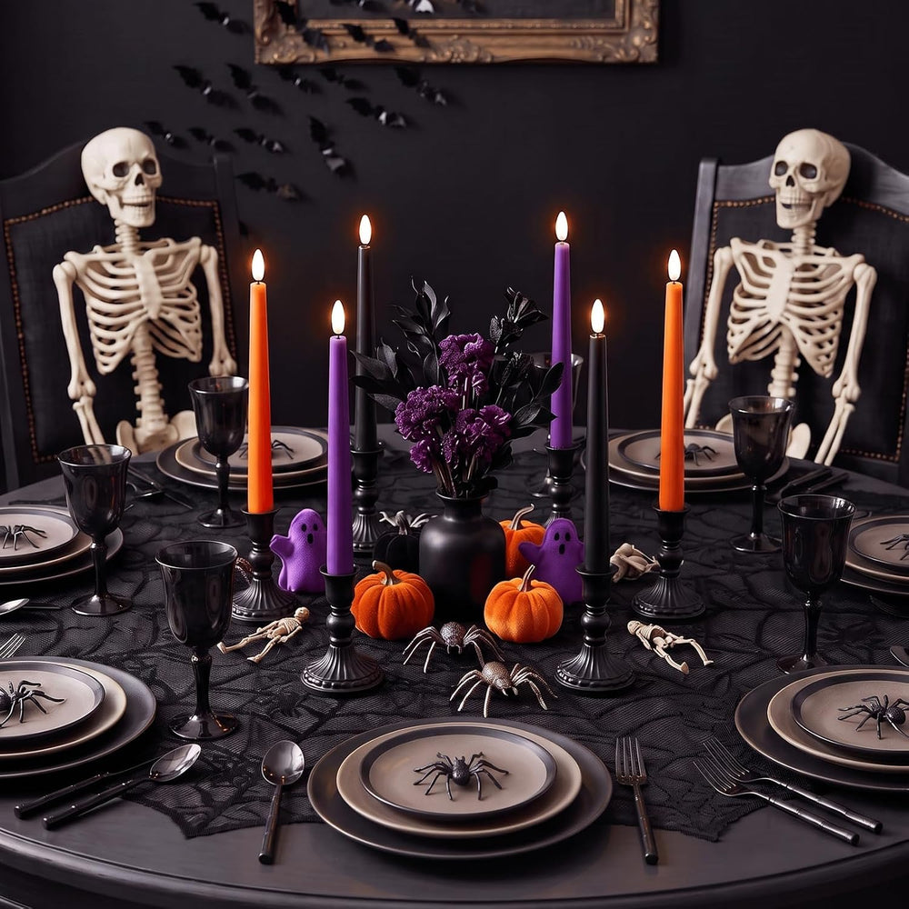 Halloween Decor Indoor, Halloween Decorations, Flameless Taper Candles, 6Pc