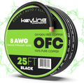 8 Gauge Wire (25ft) AWG Amp Battery Cable for Automotive Electrical Wiring - Oxygen Free Copper (OFC) Welding Cable 8GA - Car Amplifier Power & Ground Cable, Stereo Audio Speakers, RV Trailer Wiring