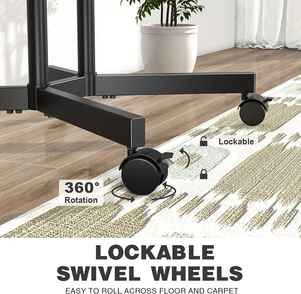 Mobile TV Stand with Upgraded Wheels for 32-75 Inch TVs up to 88 lbs