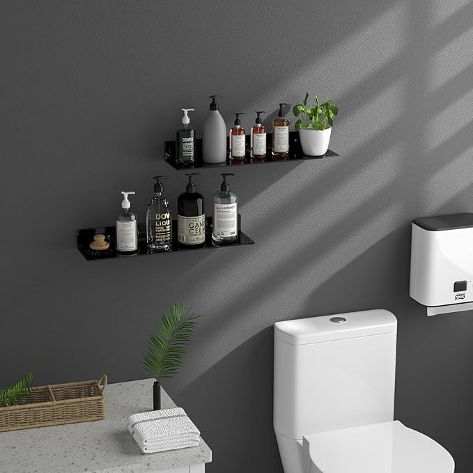 24 Inches Acrylic Wall Shelves 2 Pack, Floating Shelf