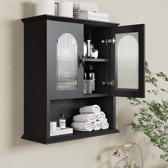 CJL Bathroom Wall Cabinet with Fluted Door, 18.9'' x 23.6'' Medicine Cabinet