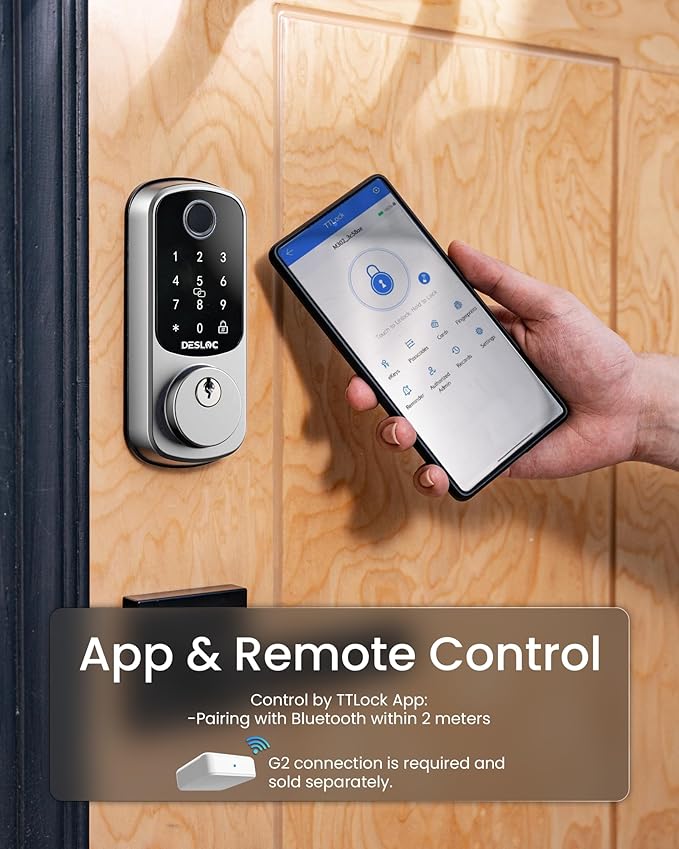 DESLOC Smart Door Lock B200, Smart Deadbolt Lock, Keyless Entry Door Lock