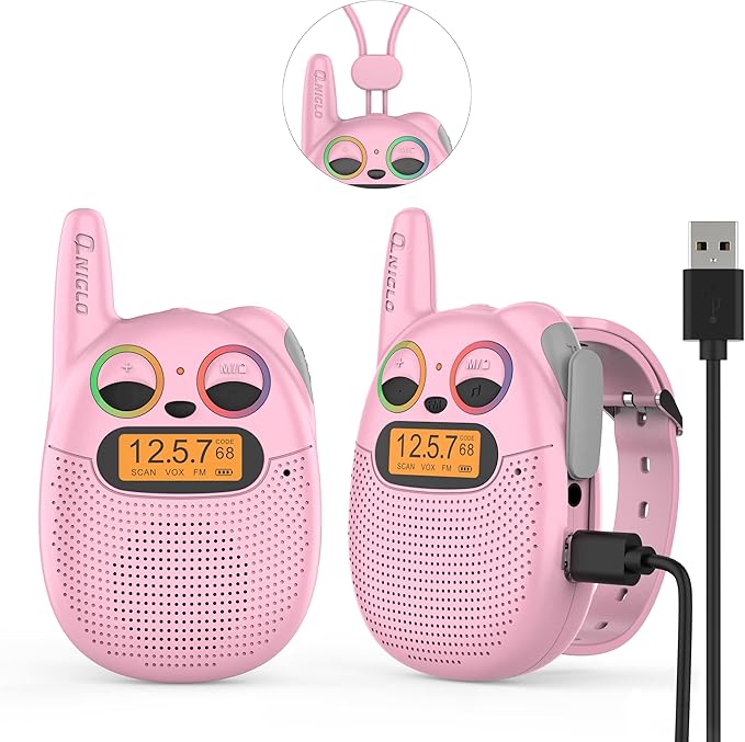 Walkie Talkies for Kids Rechargeable, Toys for 3+ Years Old Kids Walkie Talkies