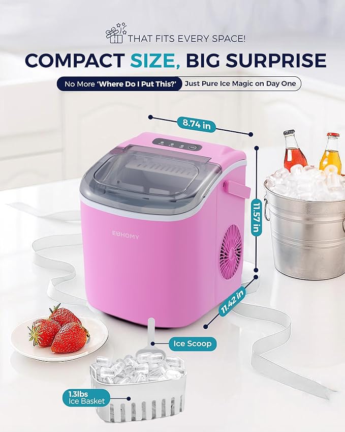 EUHOMY Countertop Ice Maker Machine