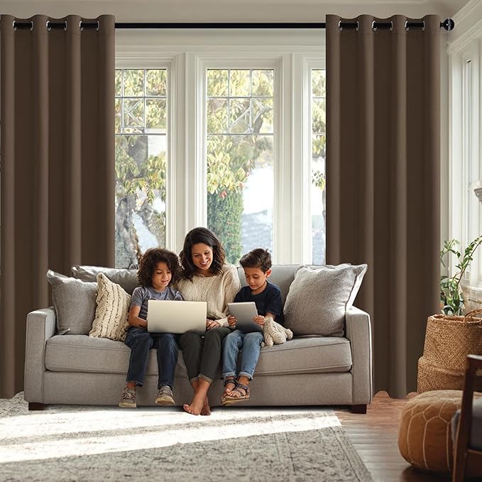 JIUZHEN Blackout Curtains with Tiebacks