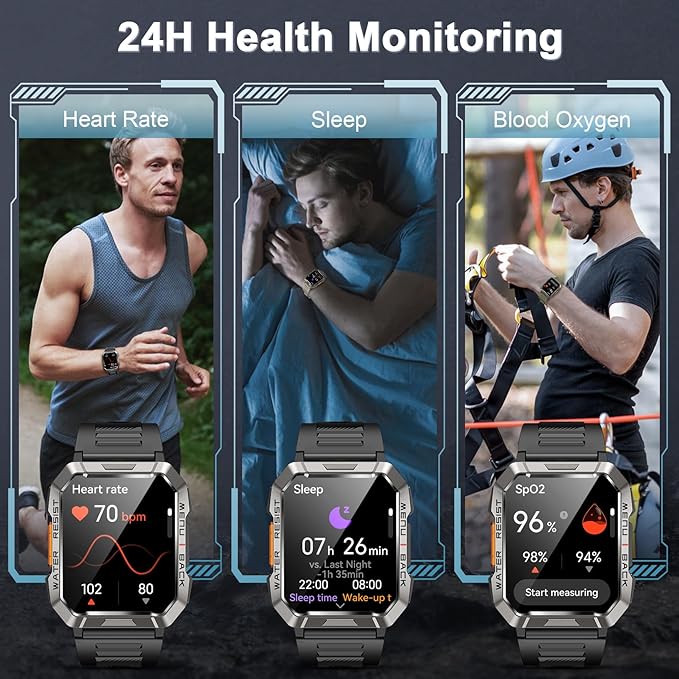 Military Smart Watch for Men, Outdoor Sports Smartwatch