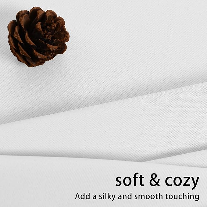 JIUZHEN Greyish White Blackout Curtains