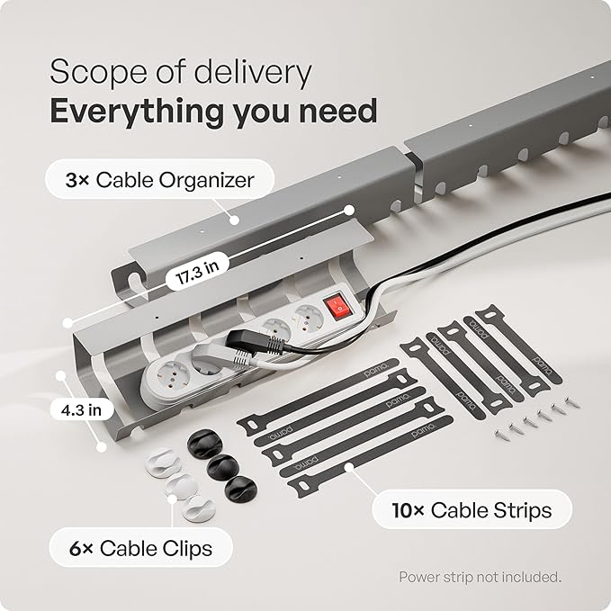 PAMO Cable Management Under Desk (Set of 3)