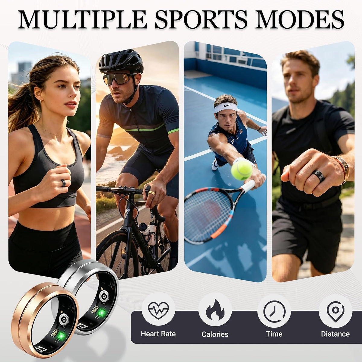 smart ring for women men, all-new matte scratch-resistant, close-up detail