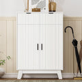 Shoe Cabinet Storage for Entryway, 4 Tier Fluted Shoe Storage Cabinet