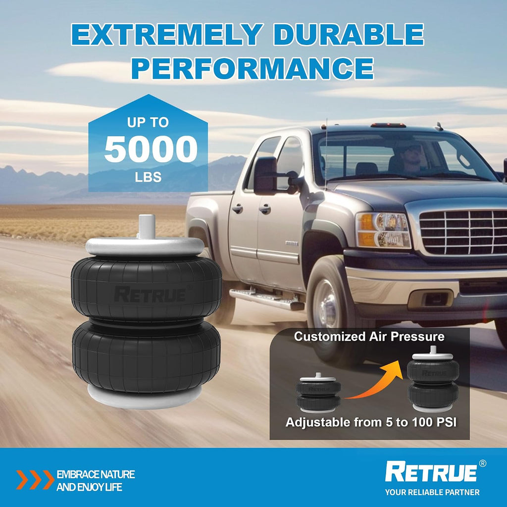 retrue rear air bags suspension kit compatible with showing dimensions