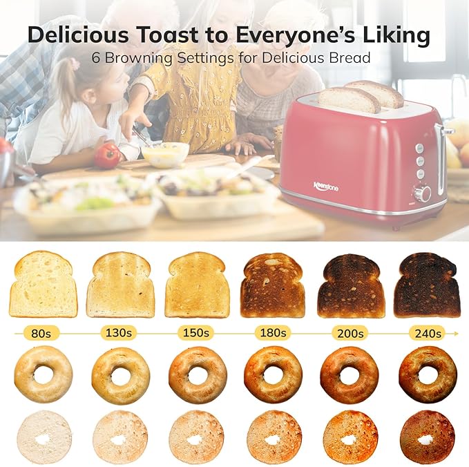 2 Slice Stainless Steel Toaster Retro