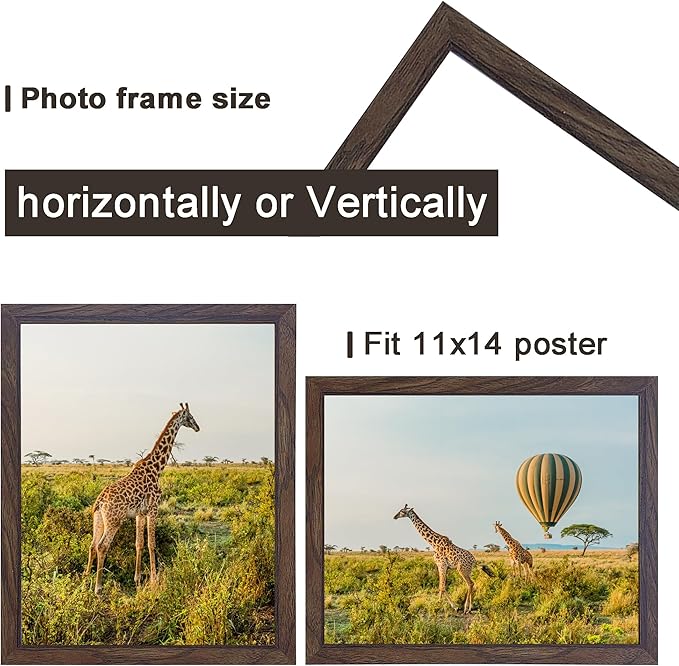 TKYGU 11x14 Picture Frame Set of 3, Wooden Frame 14x11 Wall Gallery Poster