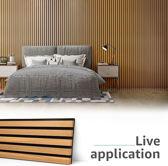 Art3d 6-Pack Acoustic Wood Slat Wall Panels