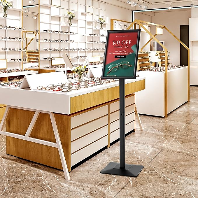 YIYO Sign Stand Poster Stand，adjustable heavy duty pedestal Sign Holder Floor