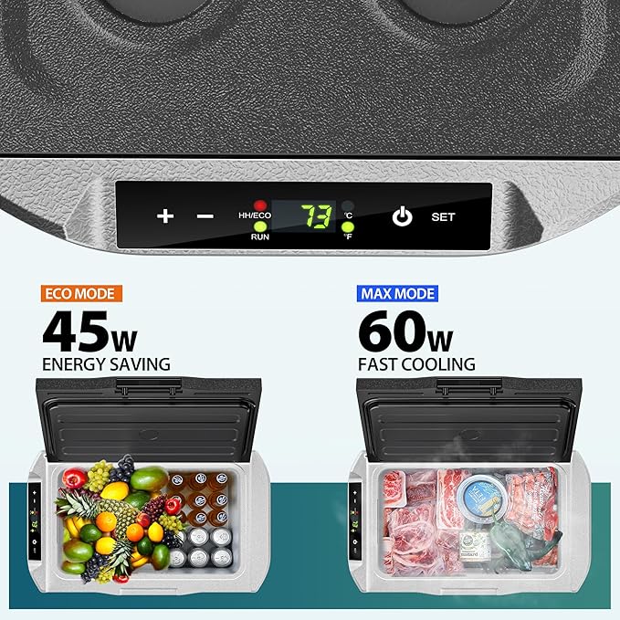 EUHOMY 12 Volt Refrigerator, 22QT 12V Cooler, Compressor Electric Cooler -4℉~68℉