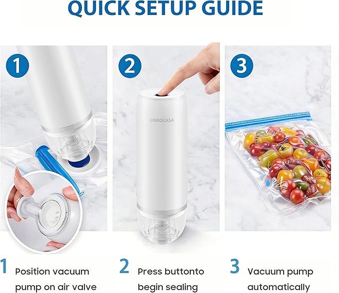 Handheld Vacuum Sealer for Food Storage, Cordless Mini Vacuum Pump
